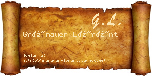 Grünauer Lóránt névjegykártya
